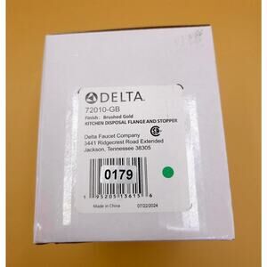 Delta 72010-GB Brushed Gold Kitchen Disposal Flange And Basket Strainer Stopper